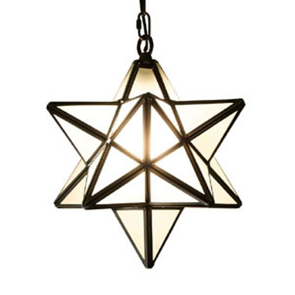 【送料無料】アンティークなデザイン照明 真鍮フレームの星形ペンダントライト