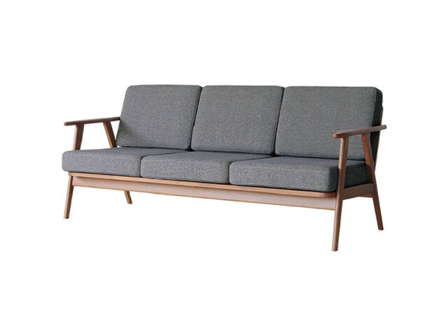 ハリス 3人掛け ソファ イージークリーン グレー《大型商品》