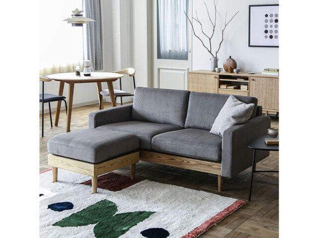 フリート 3人掛け ソファ コーデュロイ Lionbark《大型商品