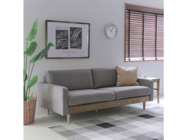 フリート 3人掛け ソファ イージークリーン グレー（IC-GY