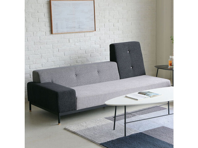 テット 2.5人掛けソファ 右肘 モノトーン