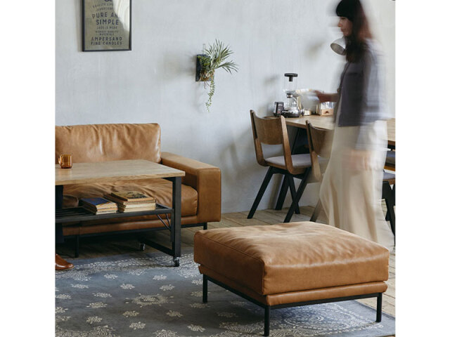 クラッシュゲート　プルートソファ 専用スツール スーパーレザーテックス プルートソファ 専用スツール スーパーレザーテックス オーカーブラウン