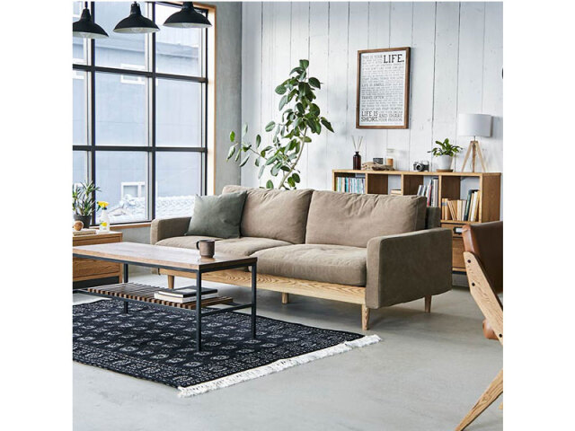 フリーダ 2.5人掛け ソファ キャンバスブラウン 《大型商品》