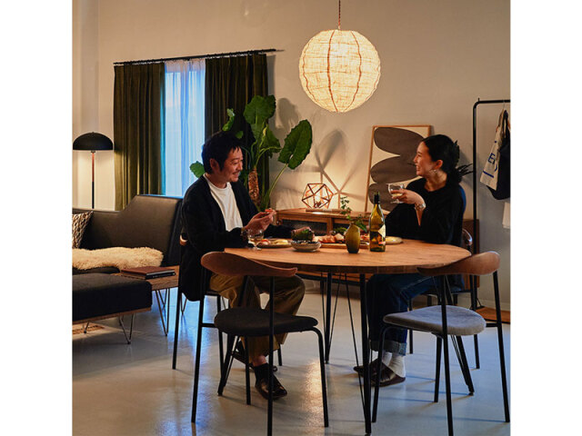 アトム ダイニングチェア ブラウン×ダークグレー