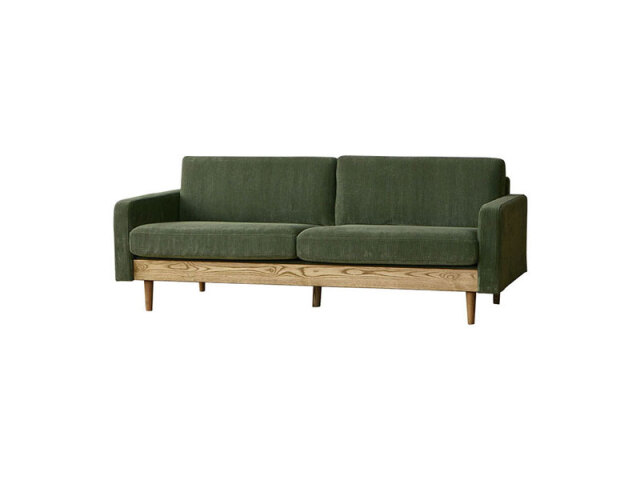 フリート 3人掛け ソファ コーデュロイ オリーブグリーン（受注生産品）