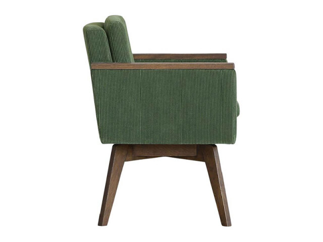 バレル ダイニングチェア 肘付 コーデュロイ オリーブグリーン