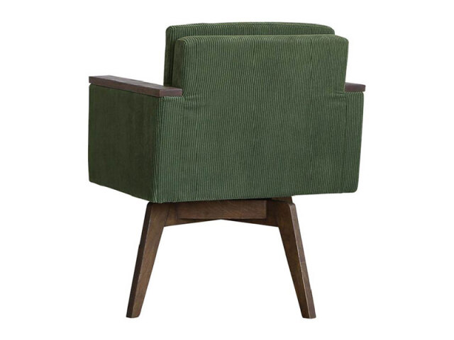 バレル ダイニングチェア 肘付 コーデュロイ オリーブグリーン