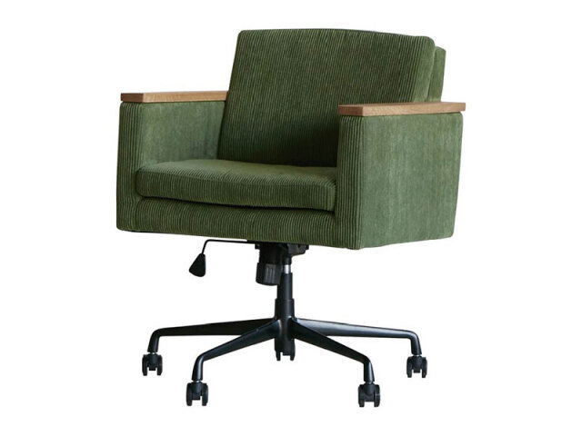 バレル デスクチェア コーデュロイ オリーブグリーン