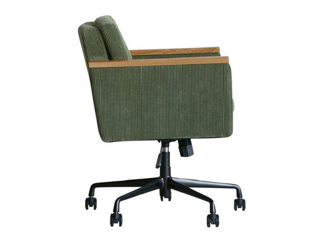 バレル デスクチェア コーデュロイ オリーブグリーン
