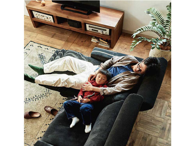 グリード 2.5人掛け リクライニングソファ コーデュロイ ブラック