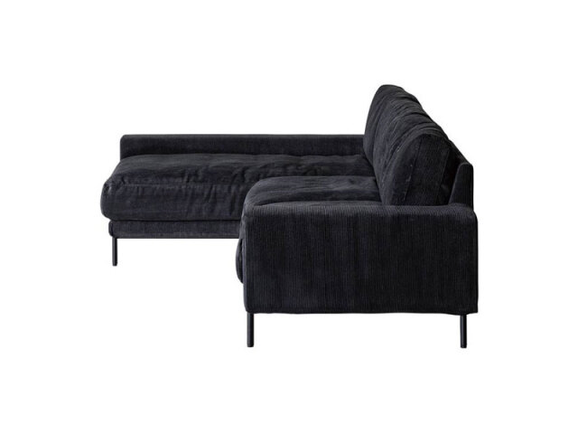 ブラック 右カウチソファ 約192x228cm