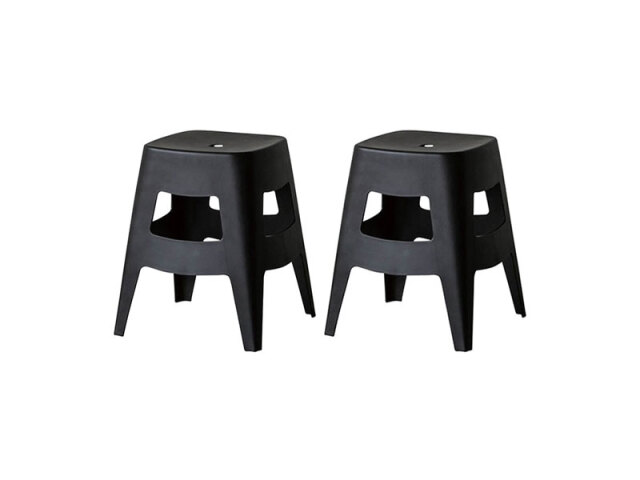 ワオ スツール ロータイプ ブラック (2脚セット)