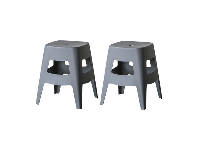 ワオ スツール ロータイプ グレー (2脚セット)