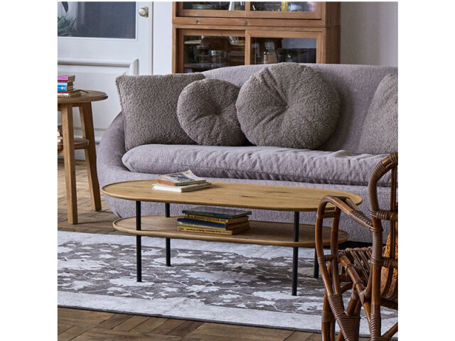 美品 楕円のコーヒーテーブル 120cm ナチュラル リビング ZR24181 美品 楕円のコーヒーテーブル 120cm ナチュラル リビング ZR24181 美品