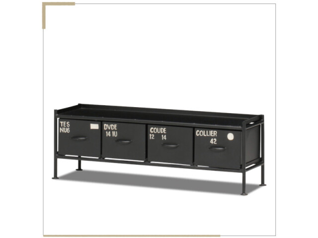 (送料無料)　使うと雰囲気の良くなるスチールチェスト 横型4杯引出チェスト　MSG