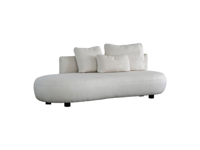 マフィー アームレスソファ 幅199 ルーケホワイト 左