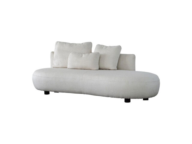 マフィー アームレスソファ 幅199 ルーケホワイト 右