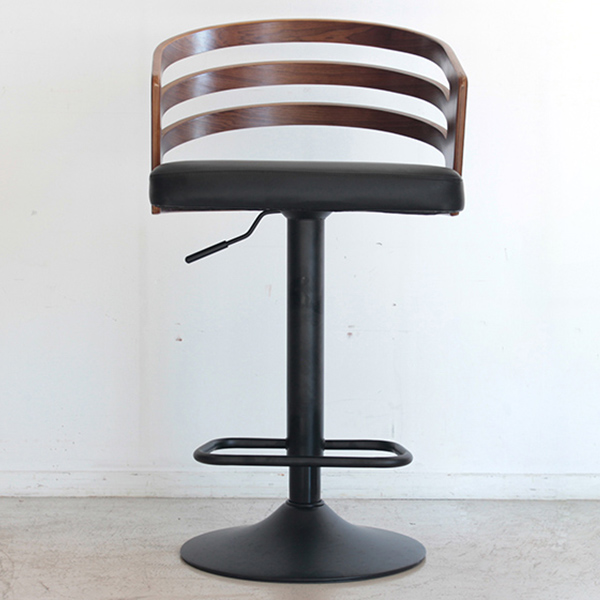(送料無料)マット加工の曲木と黒スチールが大人シックなバーチェア モダン ブラウン