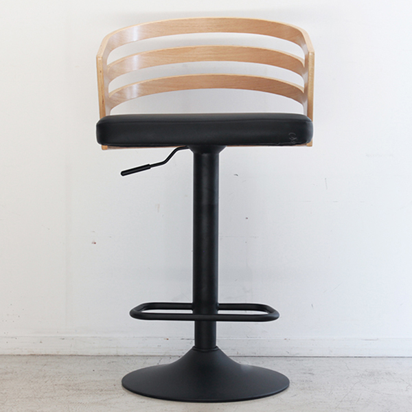 (送料無料)マット加工の曲木と黒スチールが大人シックなバーチェア モダン ナチュラル