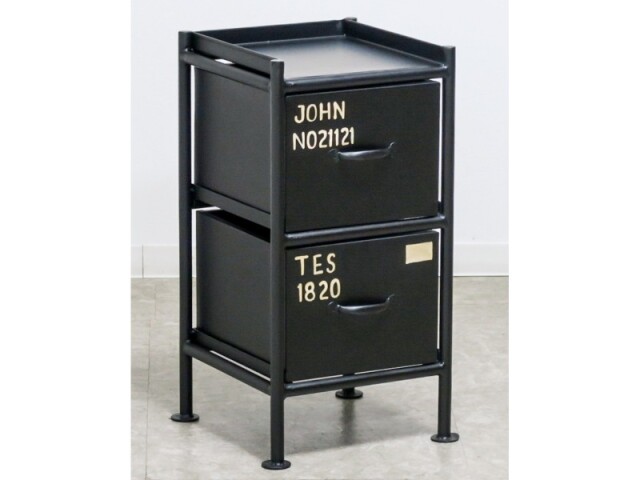 (送料無料)　使うと雰囲気の良くなるスチールチェスト  縦型2杯引出チェスト　MSG