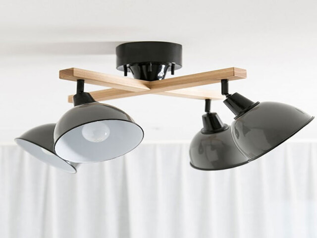 ジェンダーウッドロッド クロス 4シーリングランプ