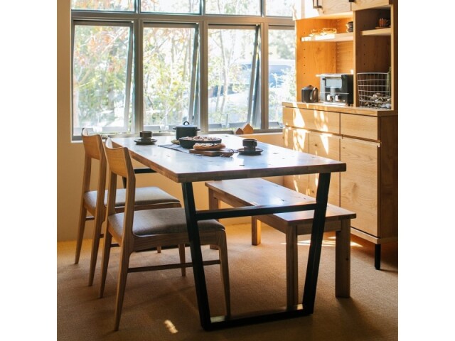 (送料無料)　天板ダメージがあるオークダイニング 食堂セット　EMI　NA色