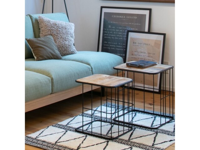 (送料無料)　使い勝手の良いサイズのサイドテーブル アデル　S/Mセット