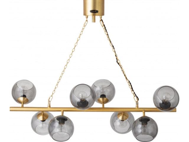 【ビアリッツ8】高級感のある8灯ペンダントランプ ゴールドグレイ