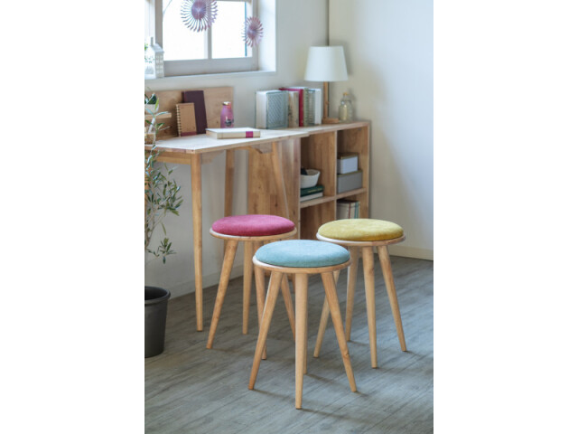 (送料無料)　天然木をふんだんに使ったナチュラルシリーズ 組立家具/NATURAL SIGNATURE　ラウンドスツール