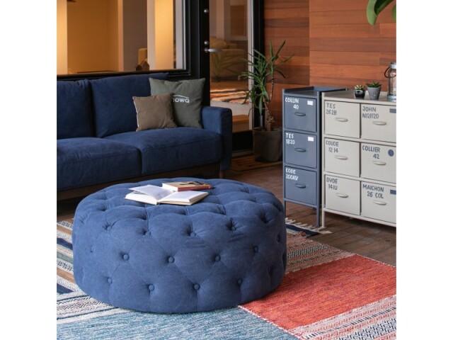 (送料無料)　直径100cm帆布生地のゆったりスツール ボヤージュ