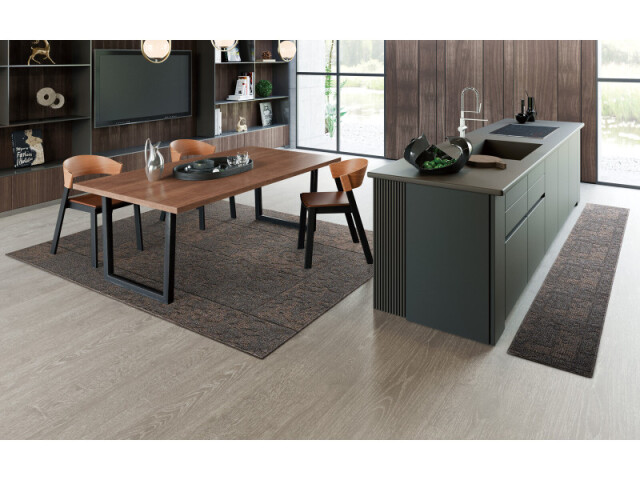 丸洗いできる超軽量の無地調ダイニングラグ