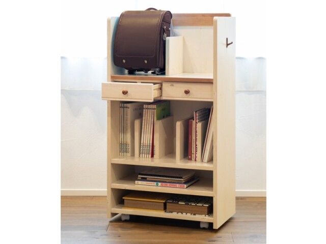 (送料無料)　カントリー調の学校用品ひとまとめラック