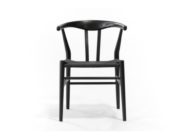 (送料無料) リボーンチェア ビーチ ブラック塗装 座面：ブラックペーパーコード