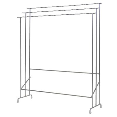 【送料無料】 日本製デザイナーズ家具 ステンレス製のバスタオルハンガー 幅６６cm ３枚掛け