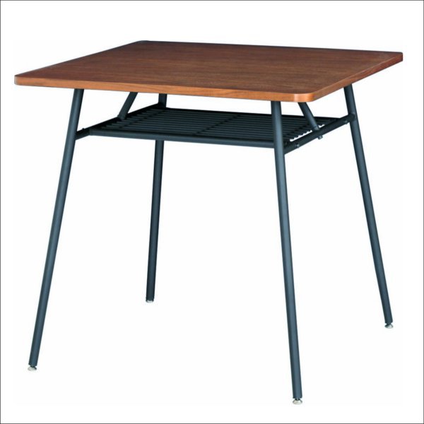 【送料無料】 ウォールナット突板とスチールのレトロデザイン ダイニングテーブル