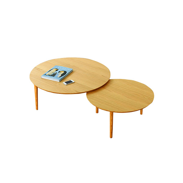 (送料無料)北欧デザイン バルーン90-2枚テーブル ホワイトオーク