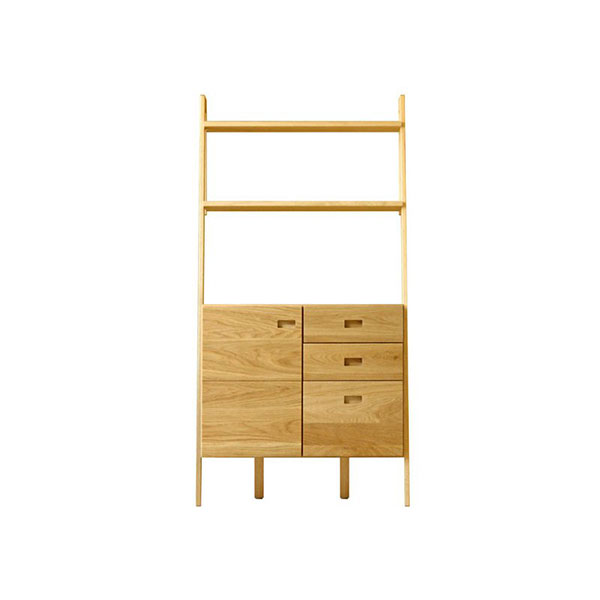 (送料無料)LEIRIA  84キャビネット 引出＋扉 ホワイトオーク