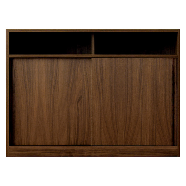 レンジボード ブラウン 食器棚 スライド扉 ガラス扉 茶系 幅120.5cm