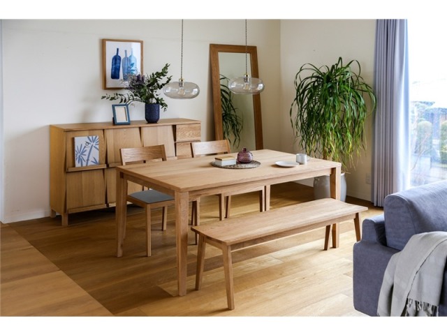 ダイニングセット 4人用 【C4】 COMMON DINING TABLE + KIEL CHAIR×2 + PLAIN BENCH