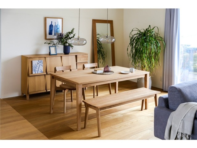 ダイニングセット 4人用 【C8】 COMMON DINING TABLE + RIALTO CHAIR（木座タイプ）×2  + PLAIN BENCH