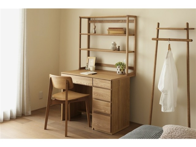 ASTER アスター DESK SET4 オーク (オーダー突板天板 (幅90cm 奥行き60cm) + 60デスク + 30チェスト + 90ラック) 天板のみ受注生産 ※チェア別売