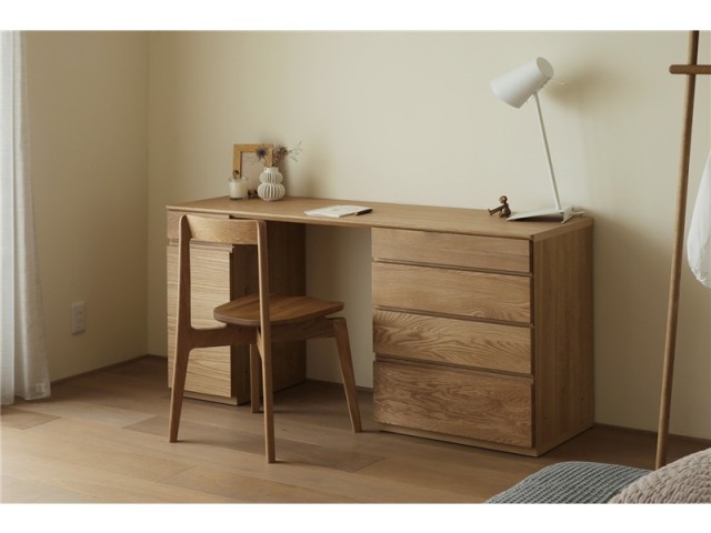 ASTER アスター DESK SET8  オーク (150天板 + 30キャビネット(左開き・右開き) + 60チェスト) ※チェア別売