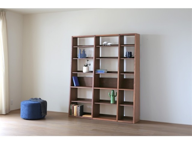 GALLE ガレ SHELF SET4 ウォルナット 幅165cm (65 本棚 (右加工あり) + 59 本棚 パーツ + 41 本棚 (左加工あり))