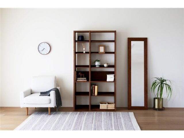 GALLE ガレ SHELF SET1 ウォルナット 幅103cm (41本棚 (右加工あり) + 59 本棚 パーツ + エンドパネル (右エンド))