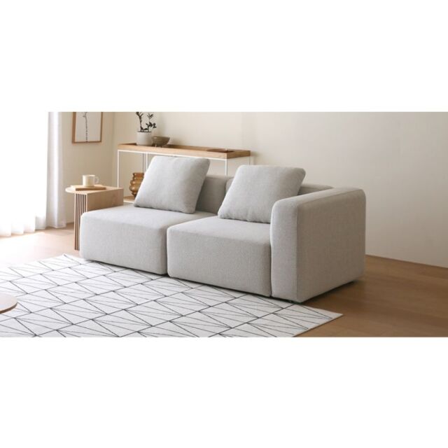 SUMOWA SOFA スモワ SET3 1人掛けソファ(肘なし)＋1人掛けソファ(右肘) ベージュ/グレー/ライトグレー