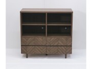(送料無料)　人気のヘリンボーン柄が特徴的なシリーズ 組立家具/90キャビネット　クレラ　MBR