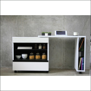 【送料無料】ホワイトカラーでモダンなデザインのキッチンデスク