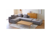 SUMOWA SOFA スモワ SET7 1人掛けソファ(肘なし)＋コーナー(左)＋2人掛け(左背もたれ)＋オットマン90×90 ベージュ/グレー/ライトグレー