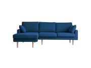 LEO SOFA レオ カウチタイプ ネイビー シェーズロング（左肘）＋2人掛け（右肘） オーク脚/ウォルナット脚