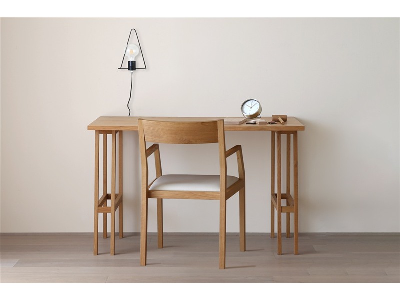PLAIN DESK プレーンデスク SET1 オーダー突板天板 (幅90cm 奥行55cm)＋片脚パーツ 天板奥行き55cm～70cm用 + 片脚パーツ 天板奥行き55cm～70cm用
